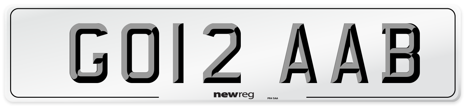 GO12 AAB Number Plate from New Reg